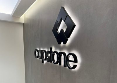 Shape Fabrication backlit logo installation