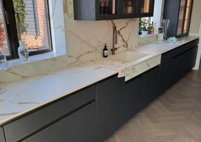 Kitchen top, sink and window